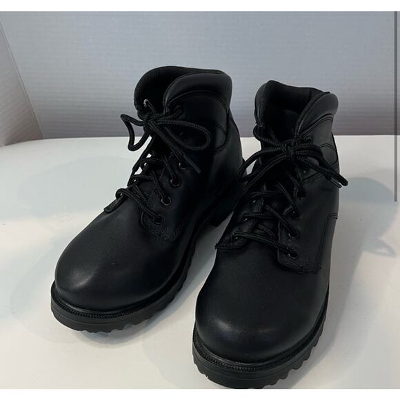 NEW Brahma Men’s Vegan Black Slip/Oil Resistant Lace Up Work Ankle Boots 8W - Picture 2 of 10